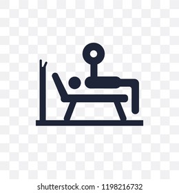 Bench press transparent icon. Bench press symbol design from Gym and fitness collection. Simple element vector illustration on transparent background.