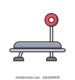 bench press vector flat color icon 