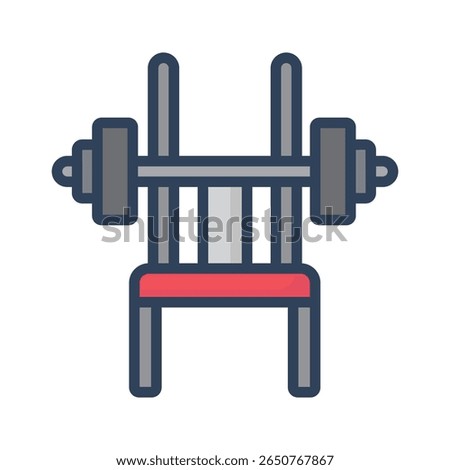 Bench press Vector Icon which can easily modify or edit

