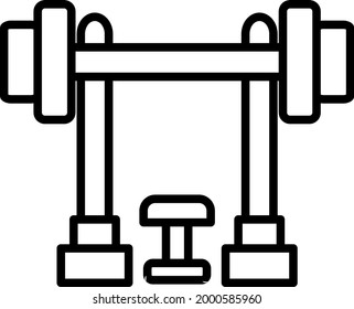 Bench press Vector Line Icon Design
