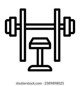 Bench Press Vector Line Icon Design For Personal And Commercial Use