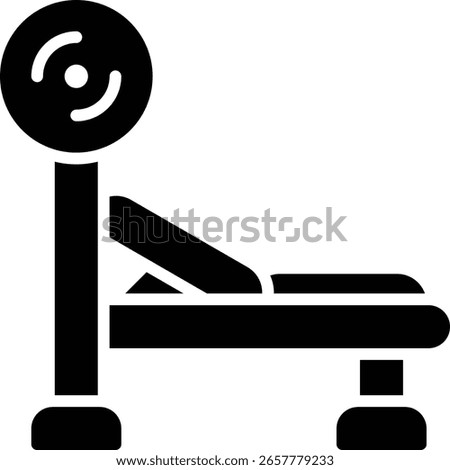Bench Press Vector for Weightlifting Illustration, Chest workout concept, gym equipment and fitness routine