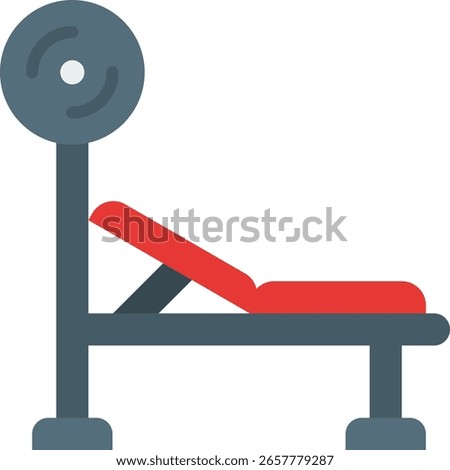 Bench Press Vector for Weightlifting Illustration, Chest workout concept, gym equipment and fitness routine