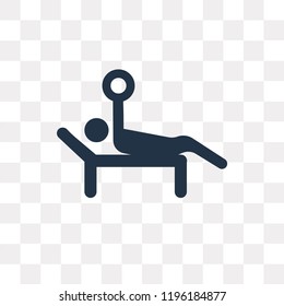 Bench Press Weightlifting vector icon isolated on transparent background, Bench Press Weightlifting transparency concept can be used web and mobile