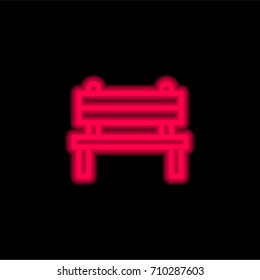 Bench red glowing neon ui ux icon. Glowing sign logo vector