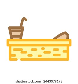 bench sauna color icon vector. bench sauna sign. isolated symbol illustration