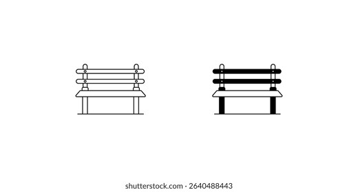 bench set icon with white background vector stock illustration