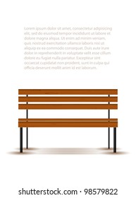 Bench with shadow isolated on white, vector illustration, eps10