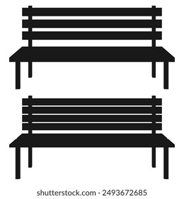 bench silhouette. black bench. bench flat icon