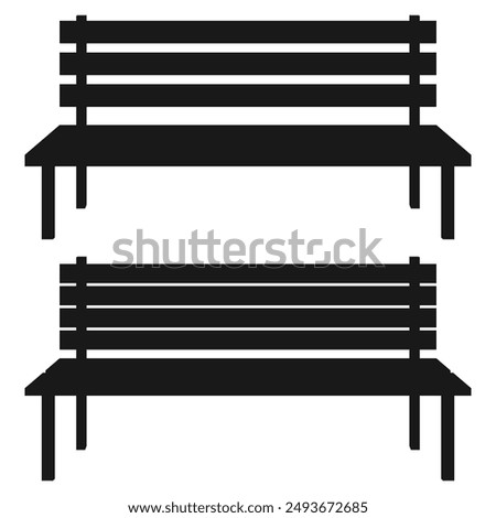 bench silhouette. black bench. bench flat icon
