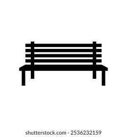 Bench silhouette icon isolated on white background. Vector illustration.