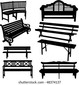Bench Silhouette - Vector