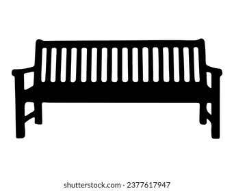 Bench silhouette vector art white background