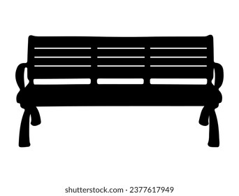 Bench silhouette vector art white background