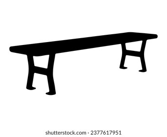 Bench silhouette vector art white background