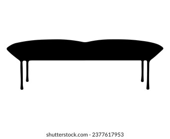 Bench silhouette vector art white background