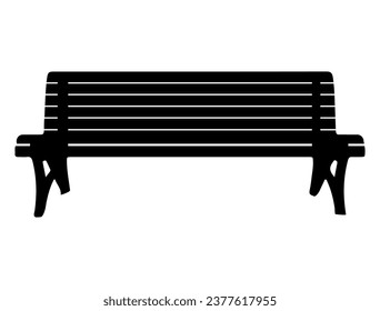Bench silhouette vector art white background