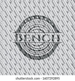 Bench silver color badge or emblem. Scales pattern. Vector Illustration. Detailed.