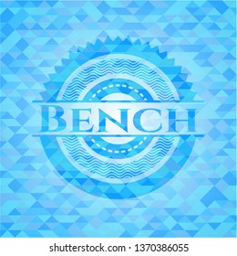 Bench sky blue emblem with triangle mosaic background