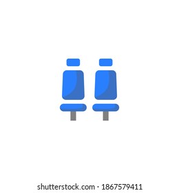 Bench stadium icon. Soccer or football icon. Simple, flat, color.