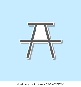 Bench sticker icon. Simple thin line, outline vector of web icons for ui and ux, website or mobile application