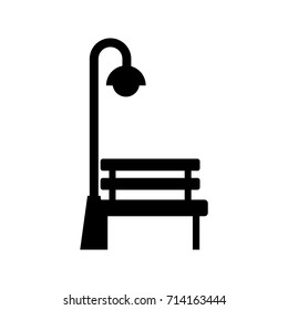 bench and stree lamp post light bulb decoration