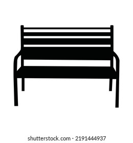 Bench street furniture iso icon | Black Vector illustration |
