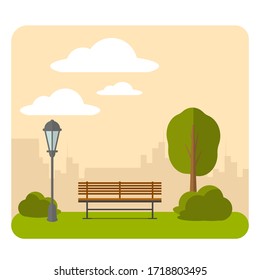 Bench Streetlight Park Vector Illustration Beautiful Stock Vector ...