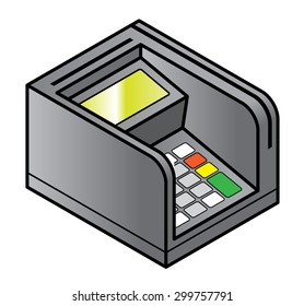 A bench top point of sale pin pad / terminal.