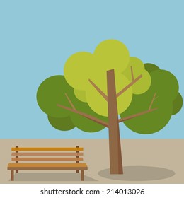 Bench under a tree 