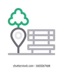 bench vector color line icon 