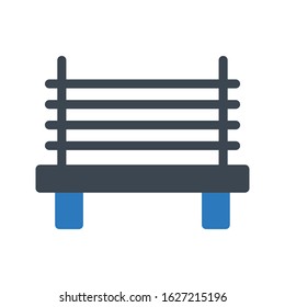 bench vector glyph color icon 