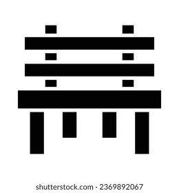 Bench Vector Glyph Icon For Personal And Commercial Use.
