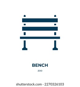 bench vector icon. bench, business, leisure filled icons from flat zoo concept. Isolated black glyph icon, vector illustration symbol element for web design and mobile apps