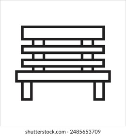bench vector icon line template