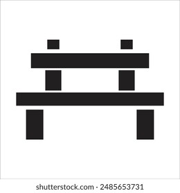 bench vector icon line template