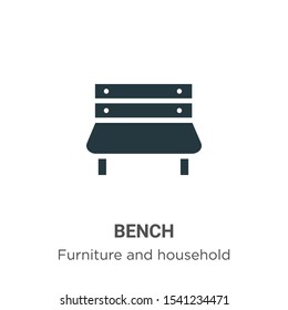 Bench vector icon on white background. Flat vector bench icon symbol sign from modern furniture and household collection for mobile concept and web apps design.