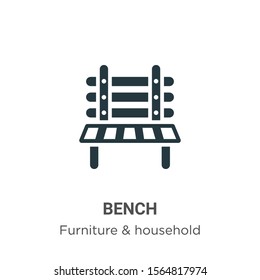 Bench vector icon on white background. Flat vector bench icon symbol sign from modern furniture and household collection for mobile concept and web apps design.
