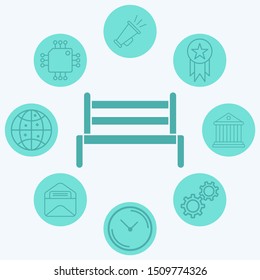 Bench vector icon sign symbol
