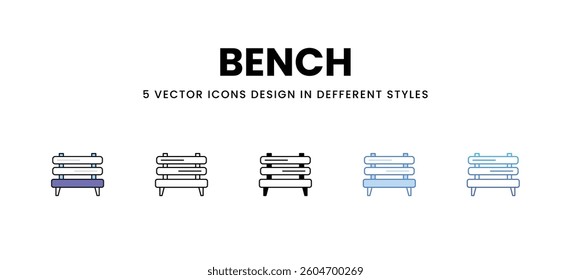 Bench vector icons set stock illustration