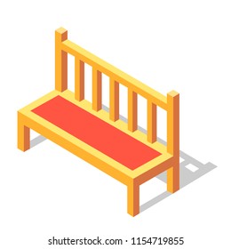 A bench vector illustration in isometric design