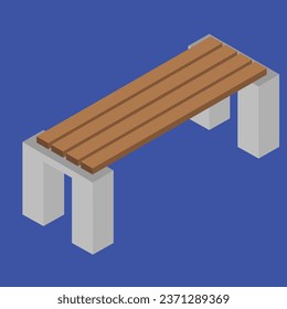 bench vector isometric Pro vector illustration Isometric