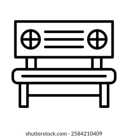 Bench Vector Line Icon Design