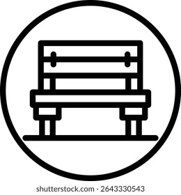 Bench Vector Line Icon Design