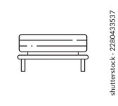 Bench vector line icon. Seat flat sign design. Bench symbol isolated pictogram. UX UI bench icon sign. Linear icon outline symbol