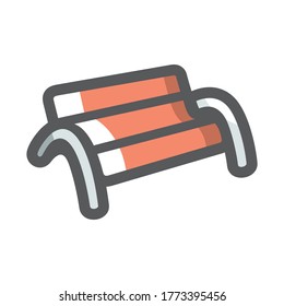 Lugar de descanso de Bench Vector Park Dibujo de dibujos animados