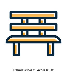 Bench Vector Thick Line Filled Dark Colors Icons For Personal And Commercial Use.
