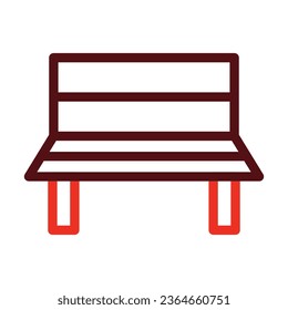 Bench Vector Thick Line Two Color Icons For Personal And Commercial Use.
