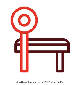 Bench Vector Thick Line Two Color Icons For Personal And Commercial Use.
