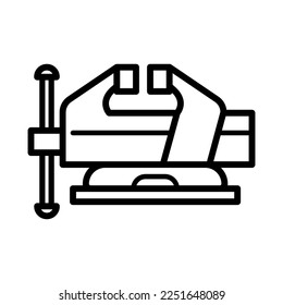 Bench vice icon in trendy workshop  vector design  illustration